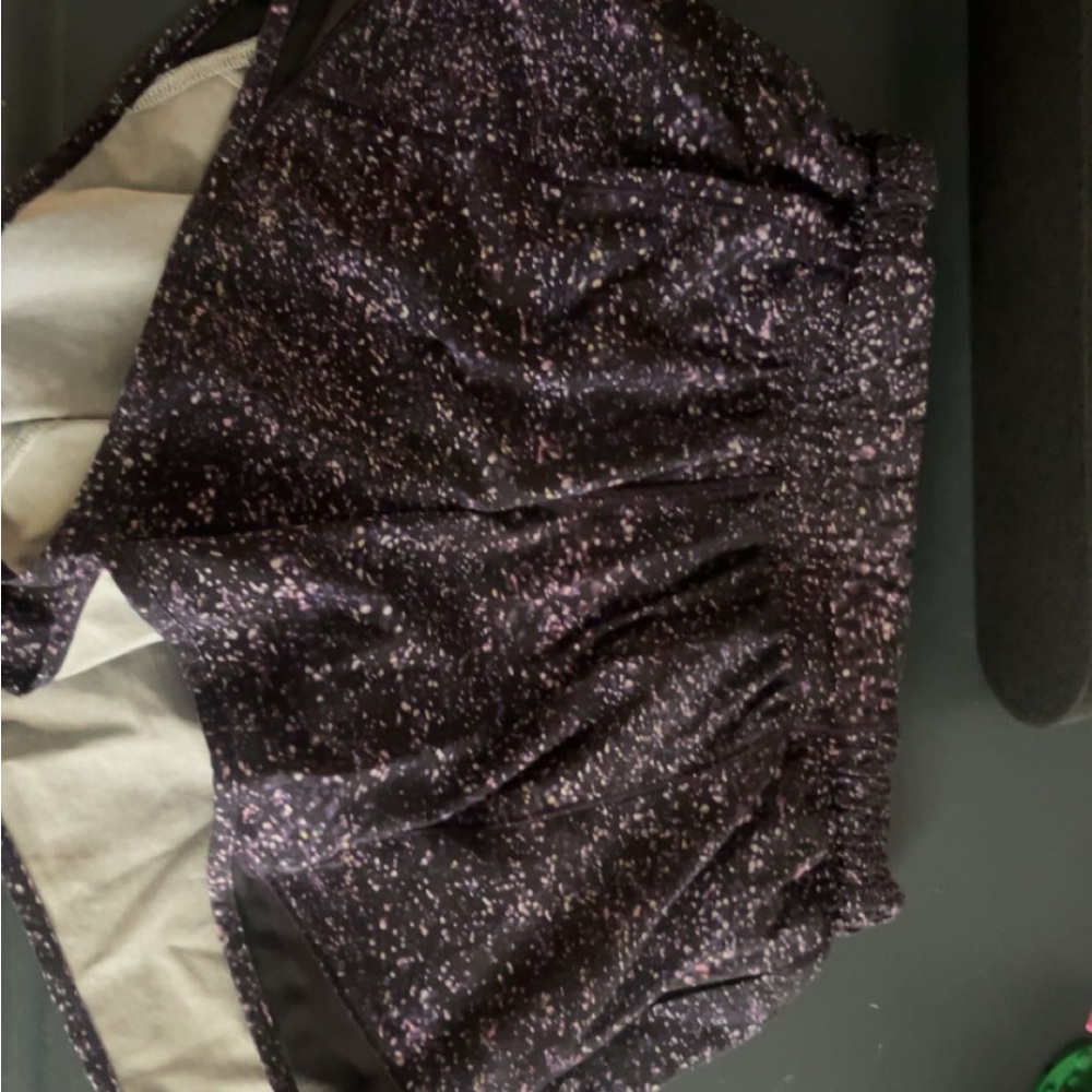 Purple Black and White Speckled Lululemon Shorts